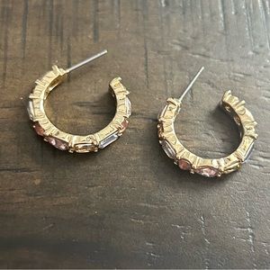 LOFT Gold Base Pastel Gem Small Hoop Earrings - Perfect Condition💝